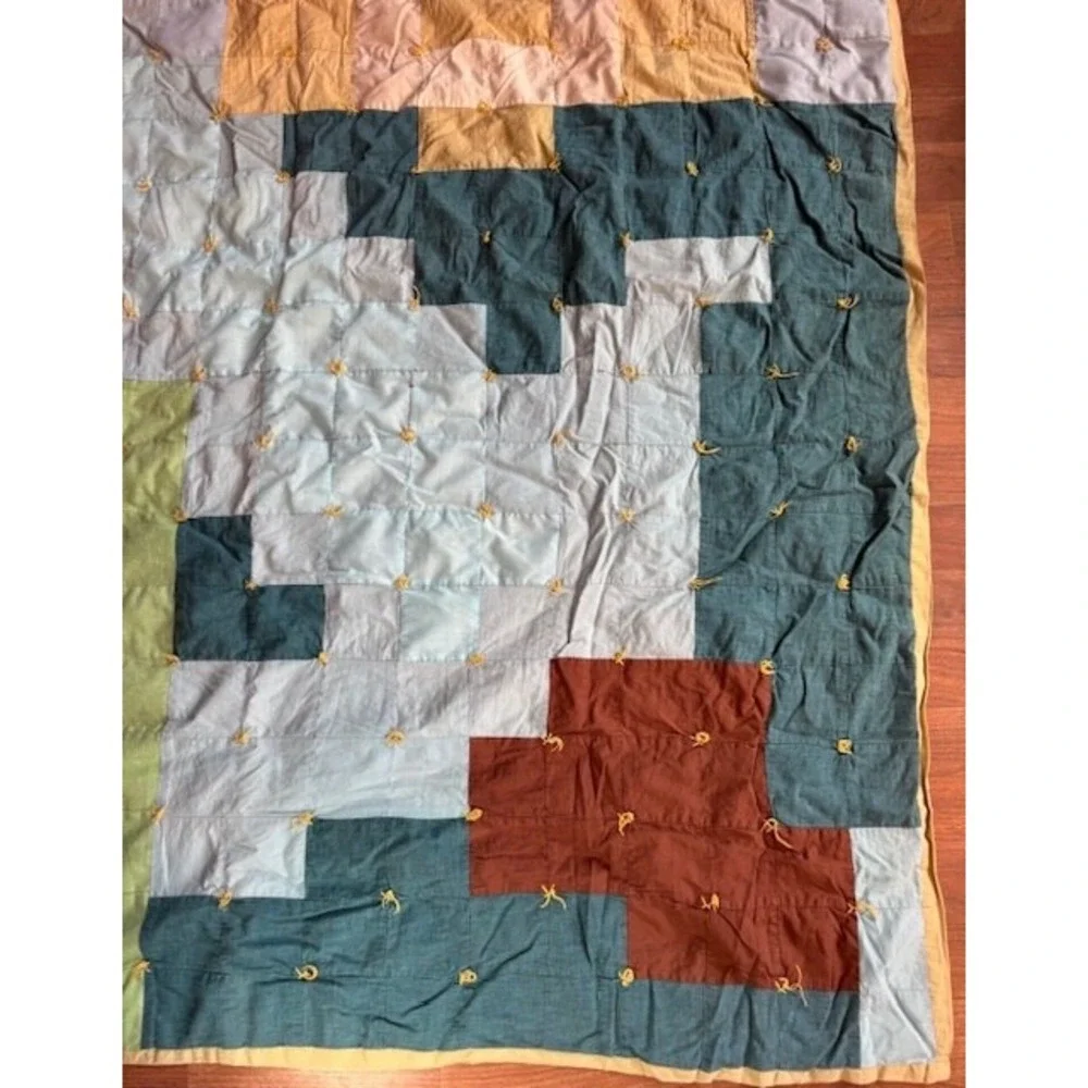 Mine Craft Steve Sword Creeper Knotted Throw Quilt Custom 58